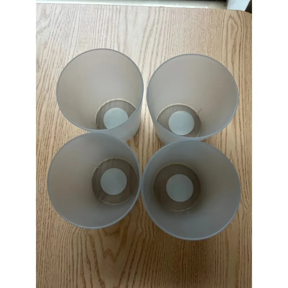 New 4pc Hard Plastic Drink Cups Frosted 4.5”x3.5” Microwave Dishwasher Safe